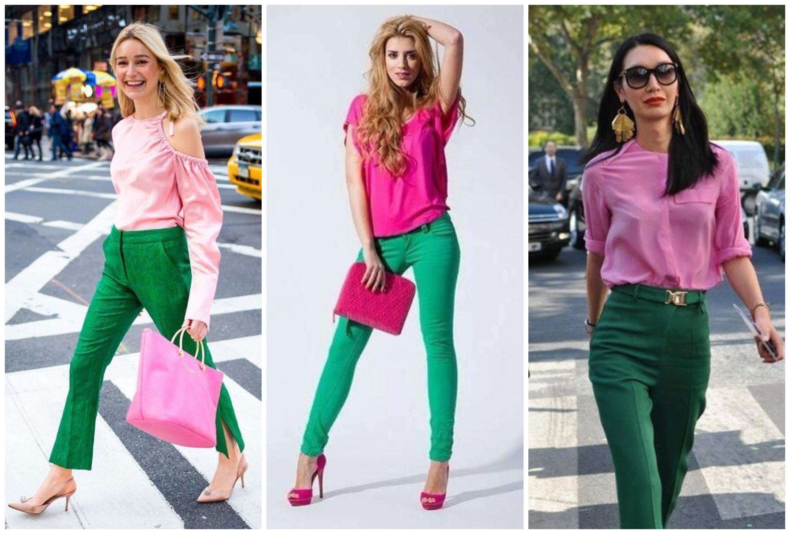 Outfits increíbles para combinar el verde y rosado